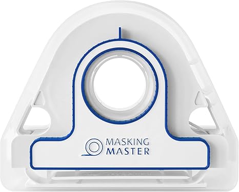 Masking Master™ Painter’s Tape Applicator | 5× Faster & High-Precision Alignment | One-Handed Tape Application & Dual-Side Cutting | Paint, Trim, Door Frame & Window Masking | White & Blue, Model MM2025