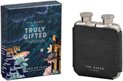 Double Hip Flask – 18/8 Stainless Steel, 85ml × 2, Black Faux Leather Wrap