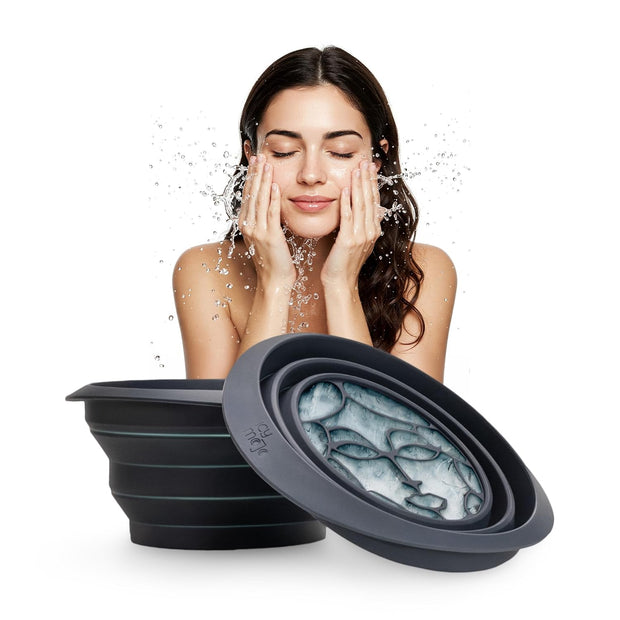 Icy-Mojo™ Portable Full-Face Ice Therapy Bowl (Collapsible Design · Built-In Ice Tray · Acne Relief & Skin Tightening)