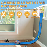 Flex Track 15 Ft Flexible Double-Lane Race Car Track Starter Set with Suction Cups | Compatible with Hot Wheels, 1/64 Diecast Cars & Monster Trucks | No Assembly, Roll-Up Storage, Ages 3+