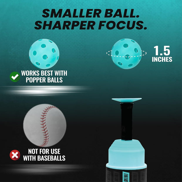 Bandit Sports Tee Popper Baseball Hitting Trainer – Automatic Pop-Up Batting Tee for All Ages & Skill Levels (1 Popper Ball Included)