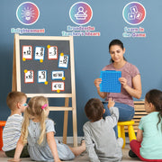 4-in-1 Math Fidget Board Set: Multiplication Chart + Addition/Subtraction/Division Flash Cards | Sensory Math Games for Kids (1st-6th Grade)