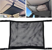 Car Ceiling Storage Net – 30.3"x22" Universal Roof Mesh Cargo Organizer with Zipper – Adjustable Interior Storage Bag for Cars, SUVs, Trucks, an