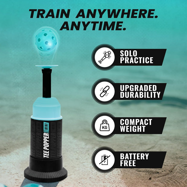 Bandit Sports Tee Popper Baseball Hitting Trainer – Automatic Pop-Up Batting Tee for All Ages & Skill Levels (1 Popper Ball Included)