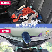 Car Ceiling Storage Net – 30.3"x22" Universal Roof Mesh Cargo Organizer with Zipper – Adjustable Interior Storage Bag for Cars, SUVs, Trucks, an