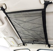Car Ceiling Storage Net – 30.3"x22" Universal Roof Mesh Cargo Organizer with Zipper – Adjustable Interior Storage Bag for Cars, SUVs, Trucks, an