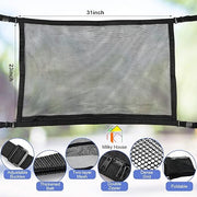 Car Ceiling Storage Net – 30.3"x22" Universal Roof Mesh Cargo Organizer with Zipper – Adjustable Interior Storage Bag for Cars, SUVs, Trucks, an