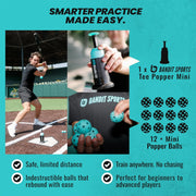 Bandit Sports Tee Popper Baseball Hitting Trainer – Automatic Pop-Up Batting Tee for All Ages & Skill Levels (1 Popper Ball Included)
