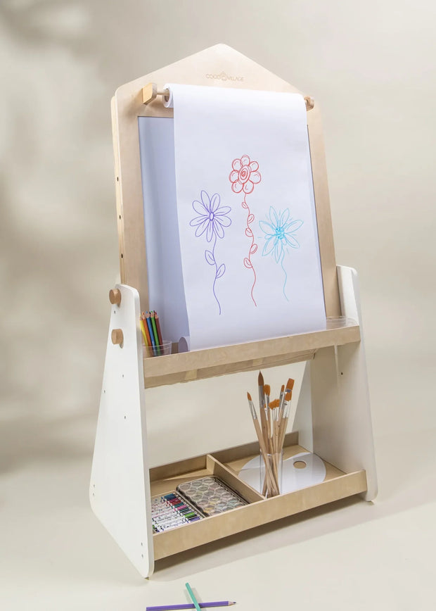 Kids' Wooden Art Easel - Creative Double-Sided Studio 🎨👧🧒