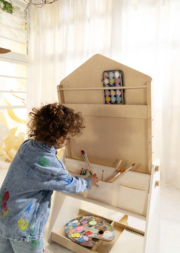 Kids' Wooden Art Easel - Creative Double-Sided Studio 🎨👧🧒