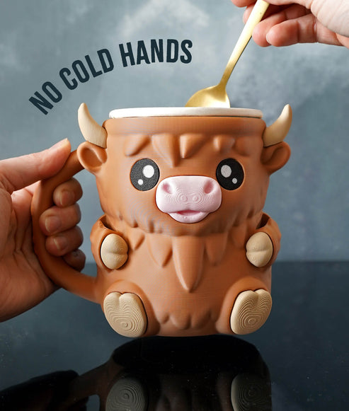 Highland Cow Ice Pint Holder – Keep Your Ice Cream Cold & Your Hands Warm